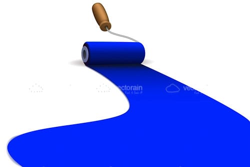 Paint Roller Tracing Line in Blue